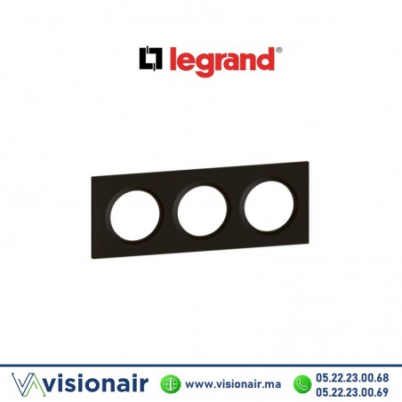 Plaque 3 postes LEGRAND Dooxie noir velours 600863 Casablanca Maroc