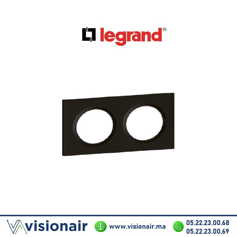 Plaque 2 postes LEGRAND Dooxie noir velours 600862 Casablanca Maroc