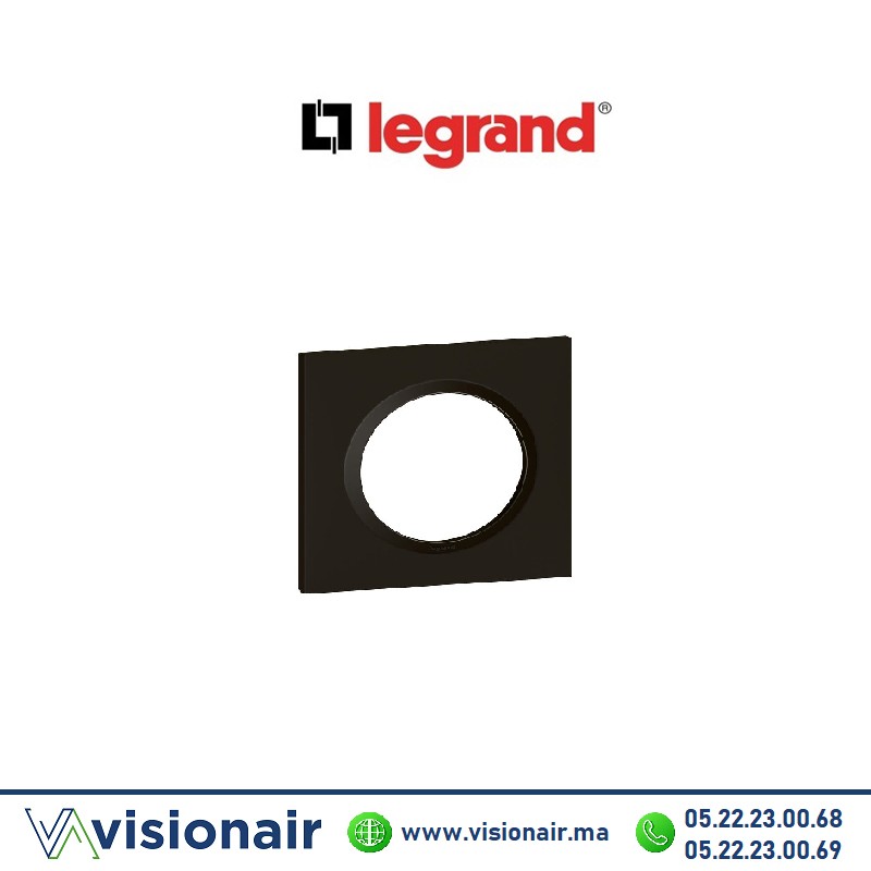 Plaque carrée 1 poste Legrand Dooxie noir velours 600861 Casablanca Maroc