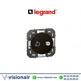 Prise TV-SAT Legrand Dooxie étoile blindée Noir mat 600556 Casablanca Maroc