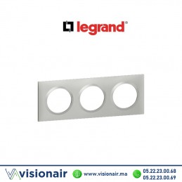 Plaque carrée 3 postes Legrand Dooxie alu effet 6 008 53 Casablanca Maroc