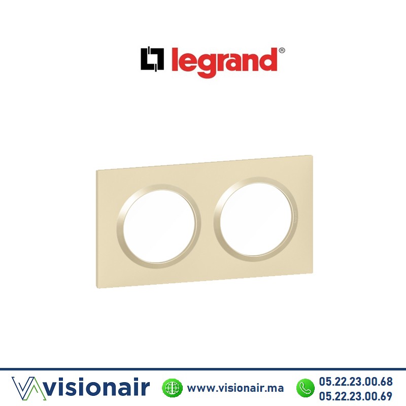 Plaque carrée dooxie 2 postes Legrand Dooxie alu dune  6 008 12