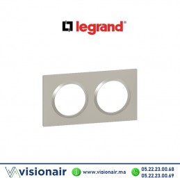 Plaque carrée 2 postes Legrand Dooxie alu plume 6 008 22 Casablanca Maroc