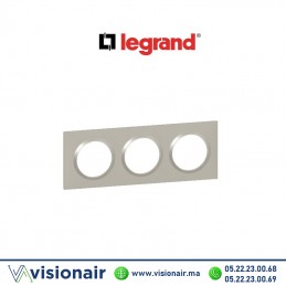 Plaque carrée 3 postes Legrand Dooxie plume 6 008 23 Casablanca Maroc