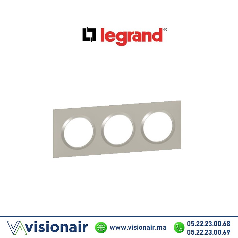 Plaque carrée 3 postes Legrand Dooxie plume 6 008 23 Casablanca Maroc