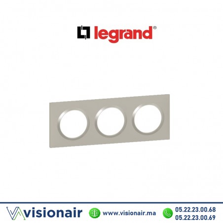 Plaque carrée 3 postes Legrand Dooxie plume 6 008 23 Casablanca Maroc