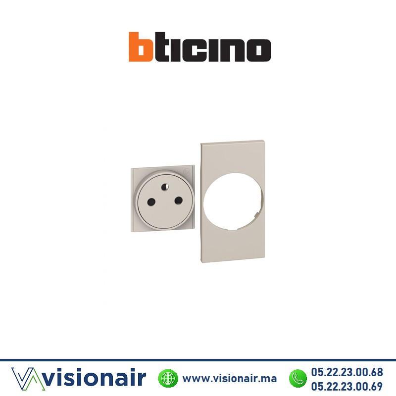 Enjoliveur prise FR 2M BTICINO Living Now Sable BTKM55F Casablanca Maroc