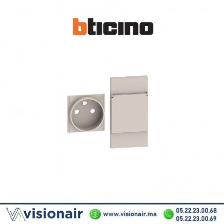 Enjoliveur prise FR 2M BTICINO Living Now Sable BTKM55P Casablanca Maroc