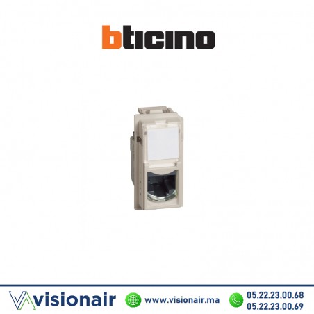 Prise RJ45 CAT6 FTP 1M avec enjoliveur Bticino Living Now sable BTKM4279C6F Casablanca Maroc