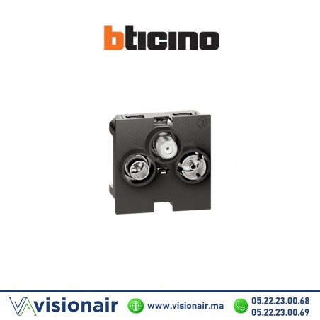 Prise TV-R-SAT 2M BTICINO Living Now noir  BTK4210M2D Casablanca Maroc