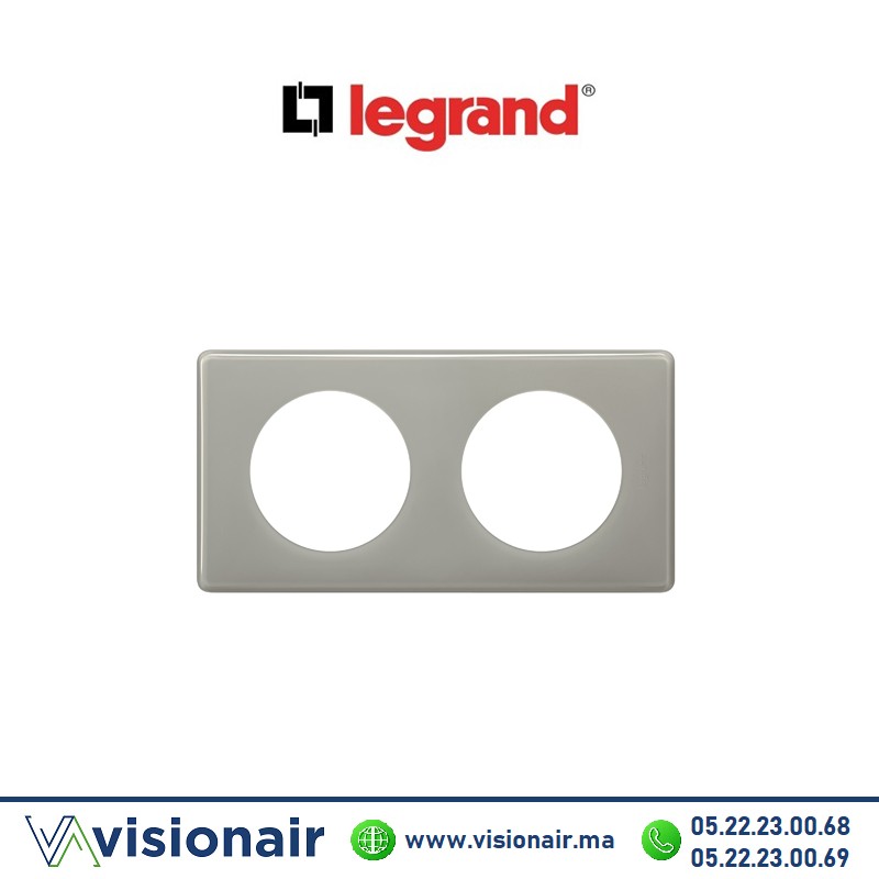 Plaque Laqué Gris perle Legrand Céliane 2P 066602 Casablanca Maric
