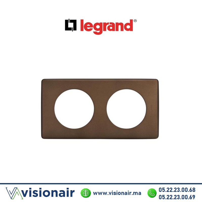 Plaque alu chocolat Legrand Céliane 2P 066792 Casablanca Maroc
