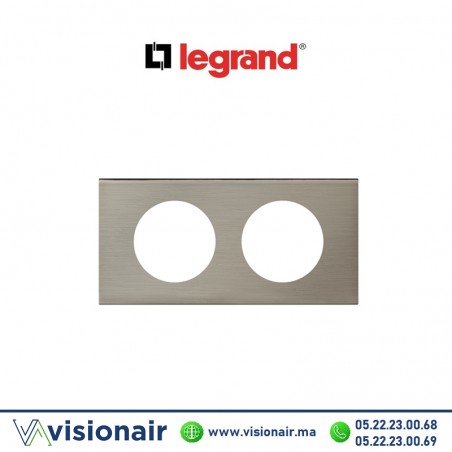 Plaque Inox brossé Legrand Céliane 2P 069102 - VISIONAIR Maroc
