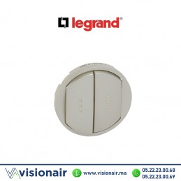 Enjoliveur double interrupteur va-et-vient voyant lumineuse Titane Legrand Céliane 068304 Casablanca Maroc