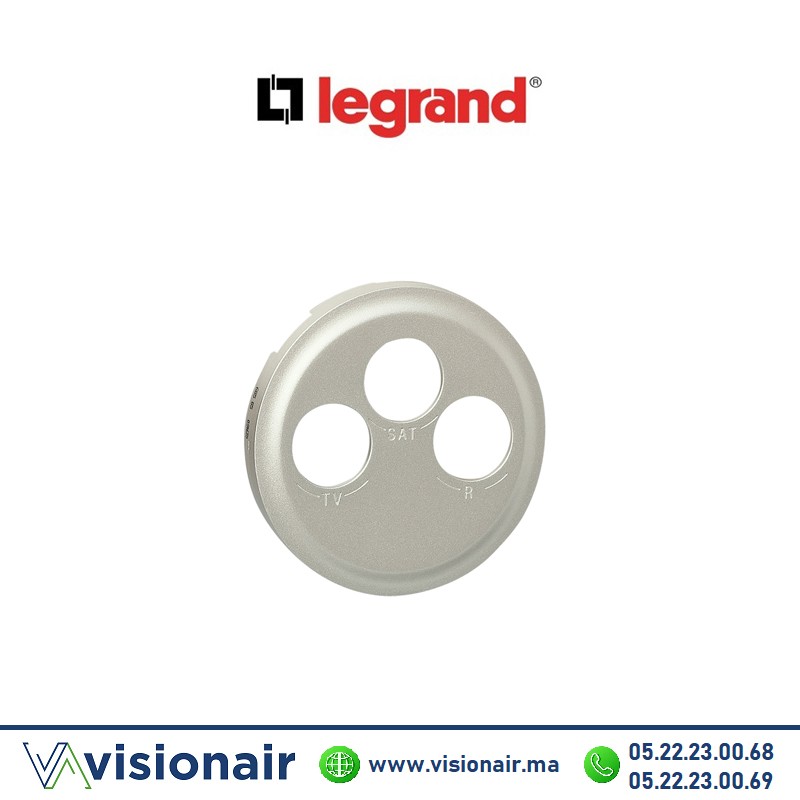 Enjoliveur Prise TV-R-SAT Titane Legrand Céliane 068585 Casablanca Maroc