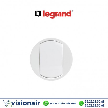 Enjoliveur double interrupteur va-et-vient blanc Legrand Céliane 068001  - VISIONAIR Maroc