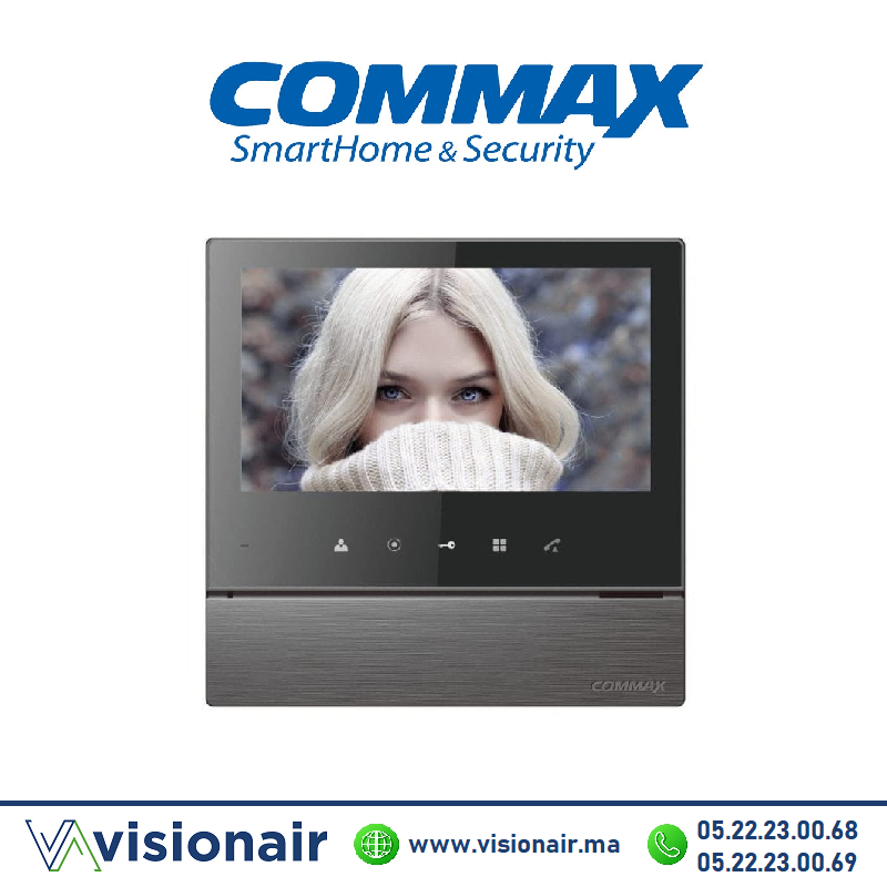 Moniteur vidéophone COMMAX écran LCD 7" anthracite CDV-70H2ANTH Casablanca Maroc