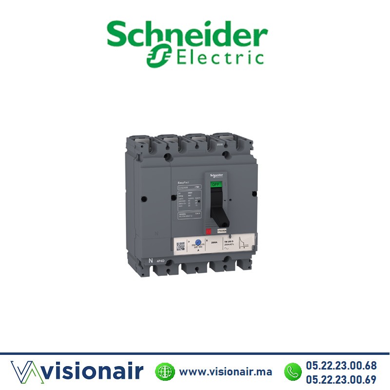 Disjoncteur Schneider EasyPact CVS250B TM160D 4P4D LV525312 Casablanca Maroc