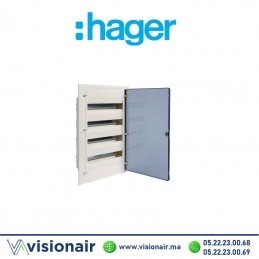Coffret encastré HAGER 72M porte transparent Casablanca Maroc