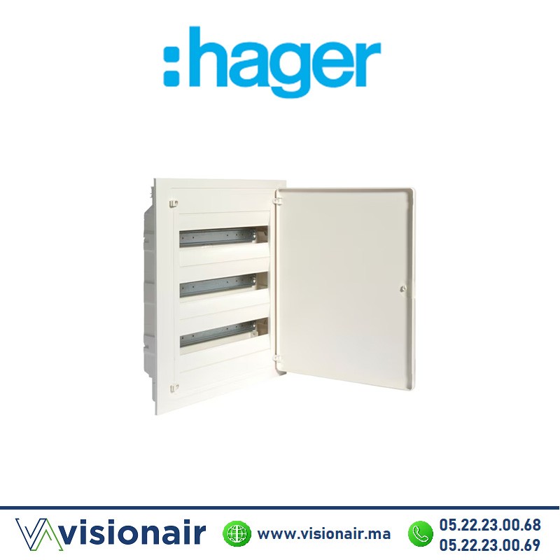 Coffret encastré HAGER 54 M porte opaque Casablanca Maroc