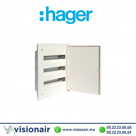 Coffret encastré HAGER 54 M porte opaque Casablanca Maroc