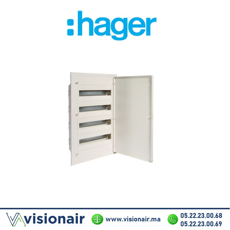 Coffret encastré HAGER 72 M porte opaque Casablanca Maroc