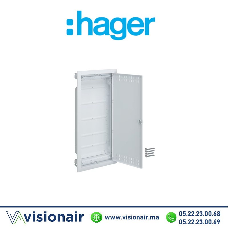 Coffret encastré HAGER Volta 48M 4RG porte opaque Casablanca Maroc