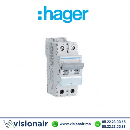 Disjoncteur HAGER 10KA 2PP 10A NF210A Casablanca Maroc