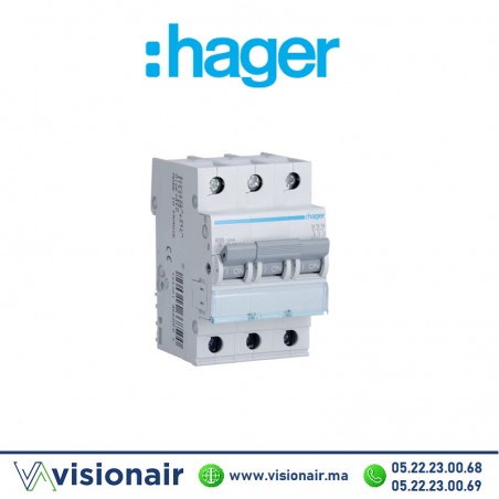 Disjoncteur HAGER 10KA 3P 25A NF325 Casablanca Maroc