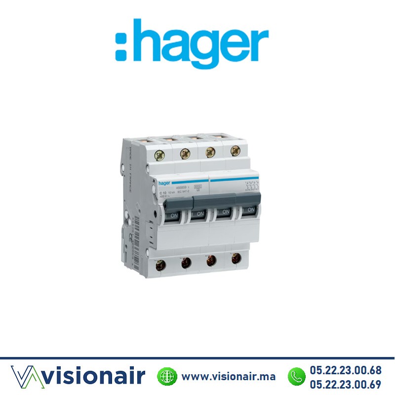 Disjoncteur HAGER 10KA 4P 32A NF432A Casablanca Maroc