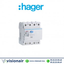 Interrupteur différentiel 4P HAGER  4x100A 300mA CF485F Casablanca Maroc