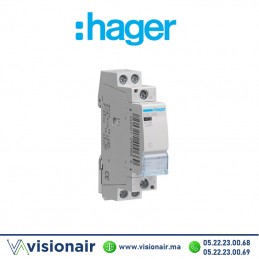Contacteur modulaire HAGER 2F 230V 25A ESC225 Casablanca Maroc