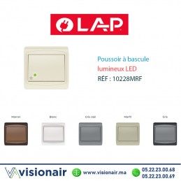 Poussoir à bascule lumineux LED LAP GALAXY Marfil 10228MRF Casablanca Maroc