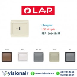 Chargeur USB simple LAP GALAXY Marfil 20241MRF Casablanca Maroc