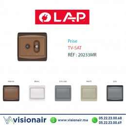 Prise TV-SAT LAP GALAXY Marron 20233MR Casablanca Maroc