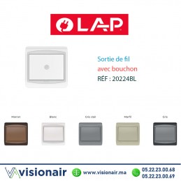Sortie de fil avec bouchon LAP GALAXY blanc 20224BL Casablanca Maroc
