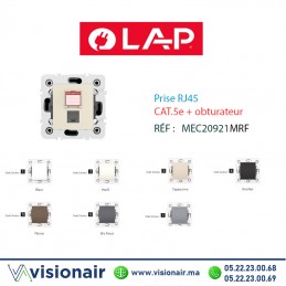 Prise RJ45 CAT6 + obturateur Marfil LAP MILLENIUM 20934MRF2 Casablanca Maroc