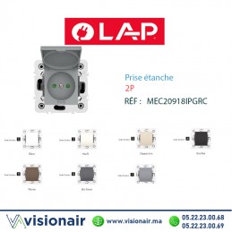 Prise étanche 2P Gris clair LAP Millenium 20918IPGRC7 Casablanca Maroc