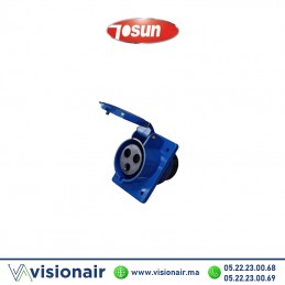 Prise industrielle Tosun 2P+T encastre 16A TSN413 Casablanca Maroc