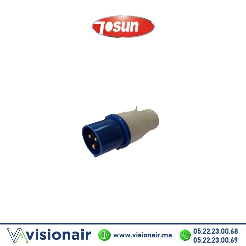Fiche industrielle Tosun 2P+T mobile 16A TSN013 Casablanca Maroc