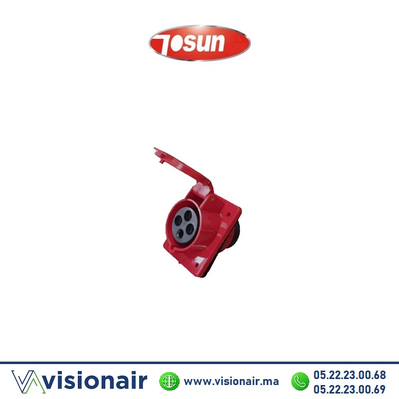 Prise industrielle Tosun 3P+T encastre 16A TS414 Casablanca Maroc
