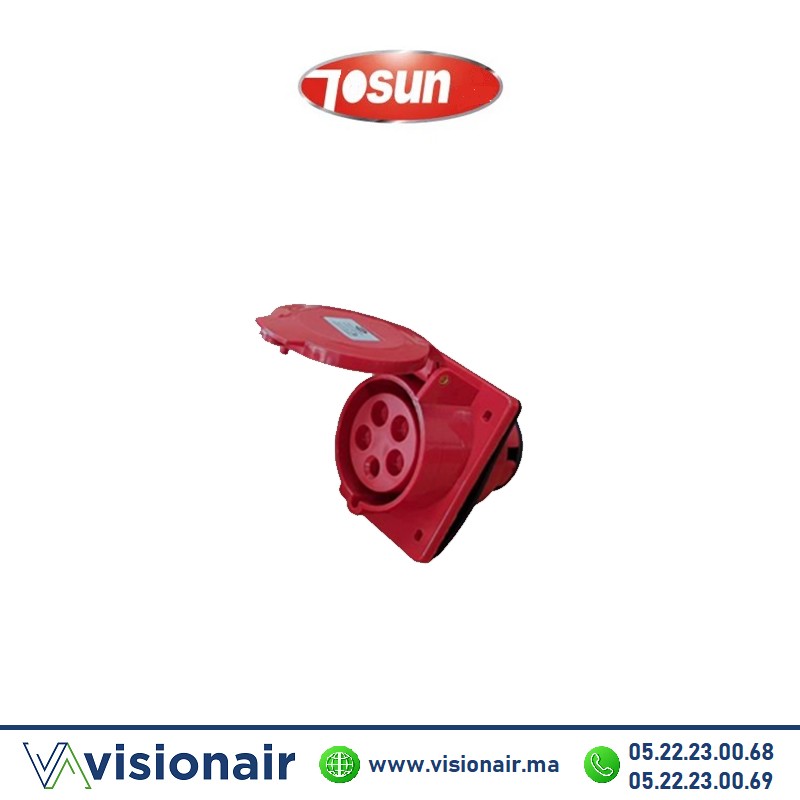 Prise industrielle Tosun 3P+N+T encastre 16A TS415 Casablanca Maroc