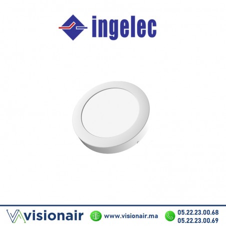 Panel LED INGELEC Rond apparent 24W 6500°K PLBR24AB Casablanca Maroc