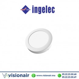 Panel LED INGELEC Rond apparent 6W 6500°K PLBR06AB Casablanca Maroc