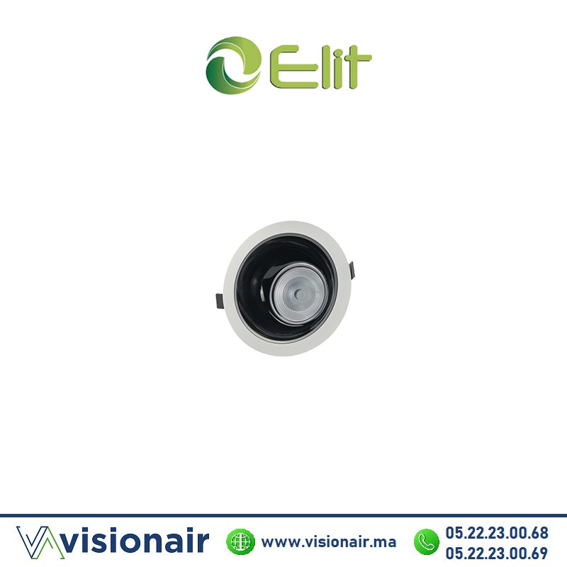 Spot LED ELIT Rond encastré 12W 4000°K Casablanca Maroc