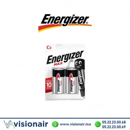 Pile Energizer MAX 2 Piles C2 LR14 alcaline Casablanca Maroc