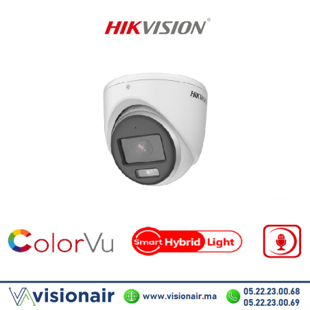 Caméra HIKVISION Dôme 4K 8MP Audio Smart Hybrid DS-2CE76U0T-LMF Casablanca Maroc