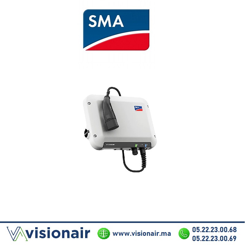 Borne de recharge SMA EV Charger 22 kW avec câble 5m Wifi/LAN Casablanca Maroc