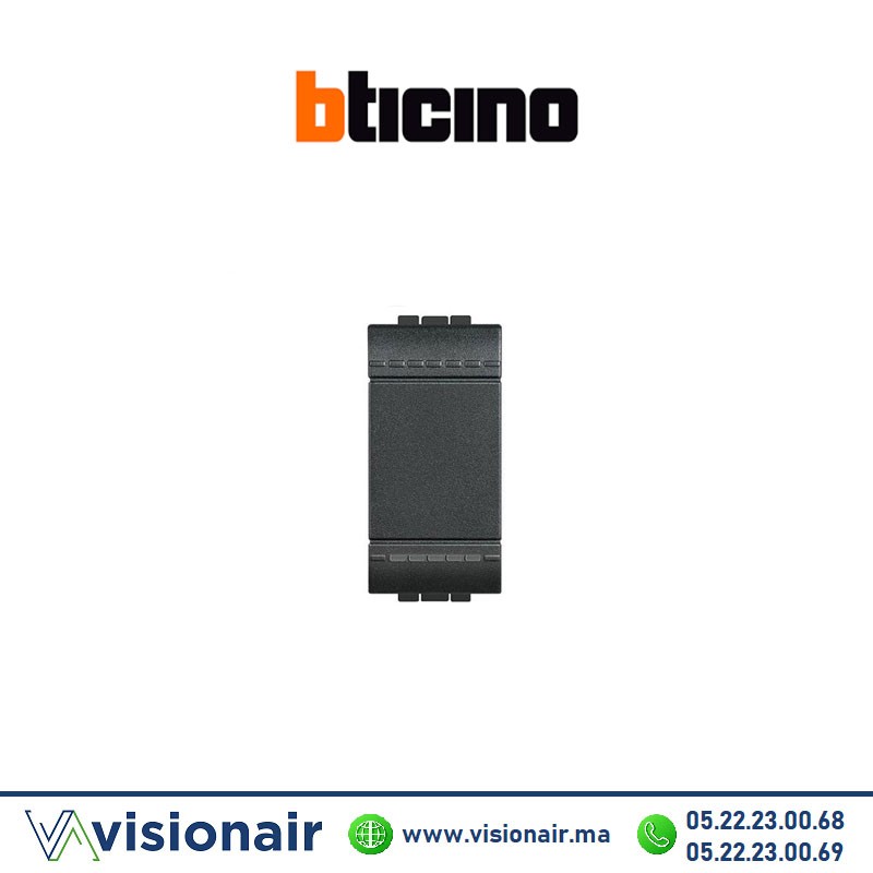 Interrupteur simple BTICINO LivingLight noir L4001N Casablanca Maroc