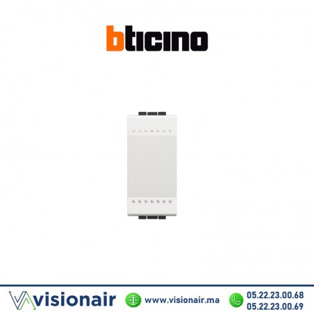 Interrupteur simple BTICINO LivingLight blanc N4001N Casablanca Maroc